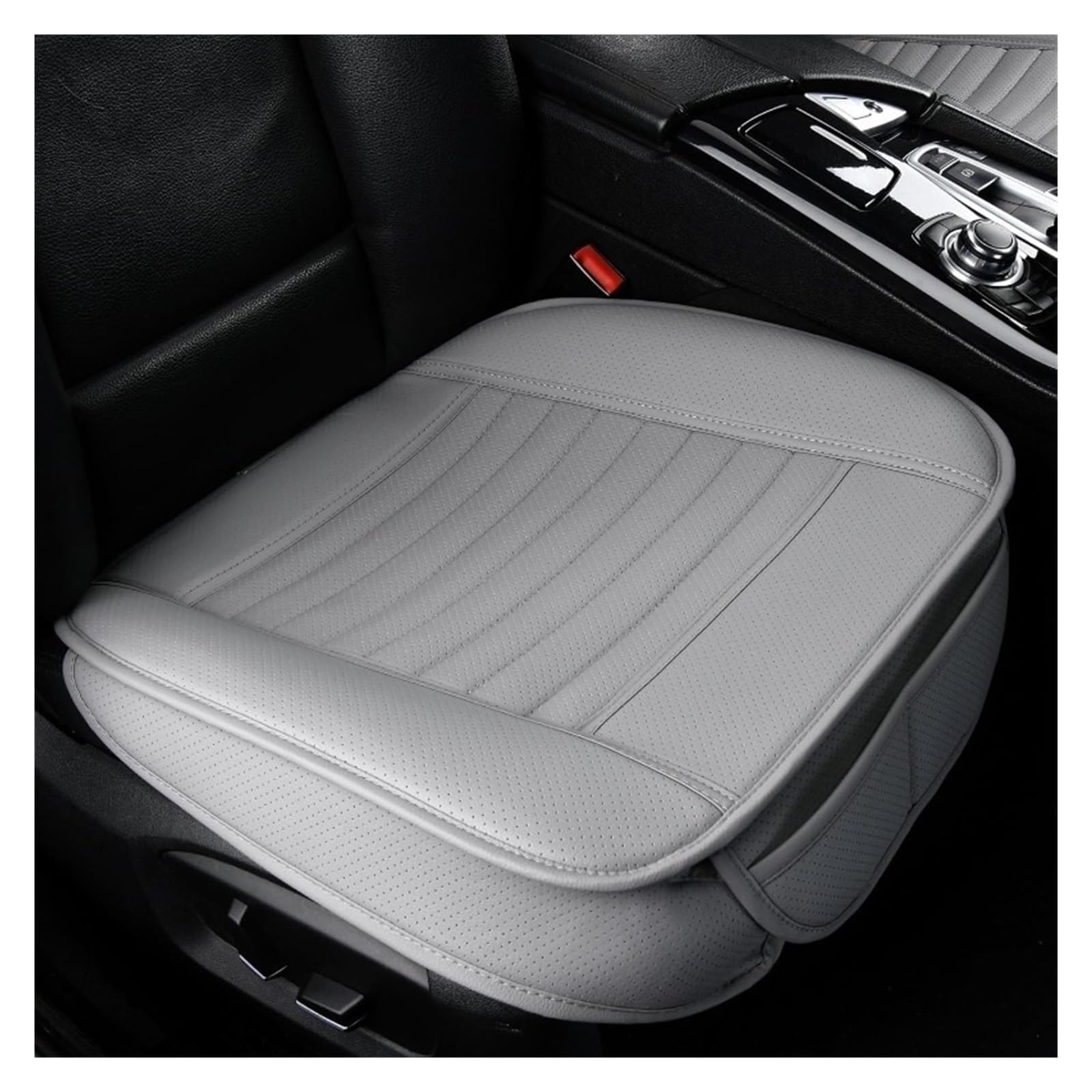 EDXNCVVM PU Leather Car Chair Cushion Four Seasons Universal Car Chair Protector For Most Vehicles(Gray front pad 1pc)