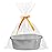 Pro Goleem Small Woven Basket with Gift Bags and Ribbons Durable Baskets for Gifts Empty Small Rope Basket for Storage 12X 8 X 5 Baby Toy Basket with Handles, Gray