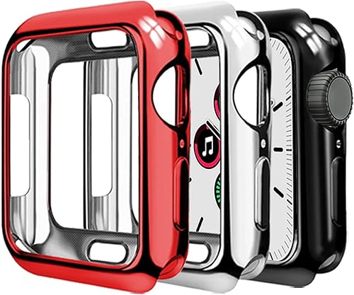 Mugust Funda de reloj de 1.732 pulgadas compatible con Apple Watch SESE2Series 6Series 5Series 4, suave, flexible, ultrafina, brillante, poliuretano