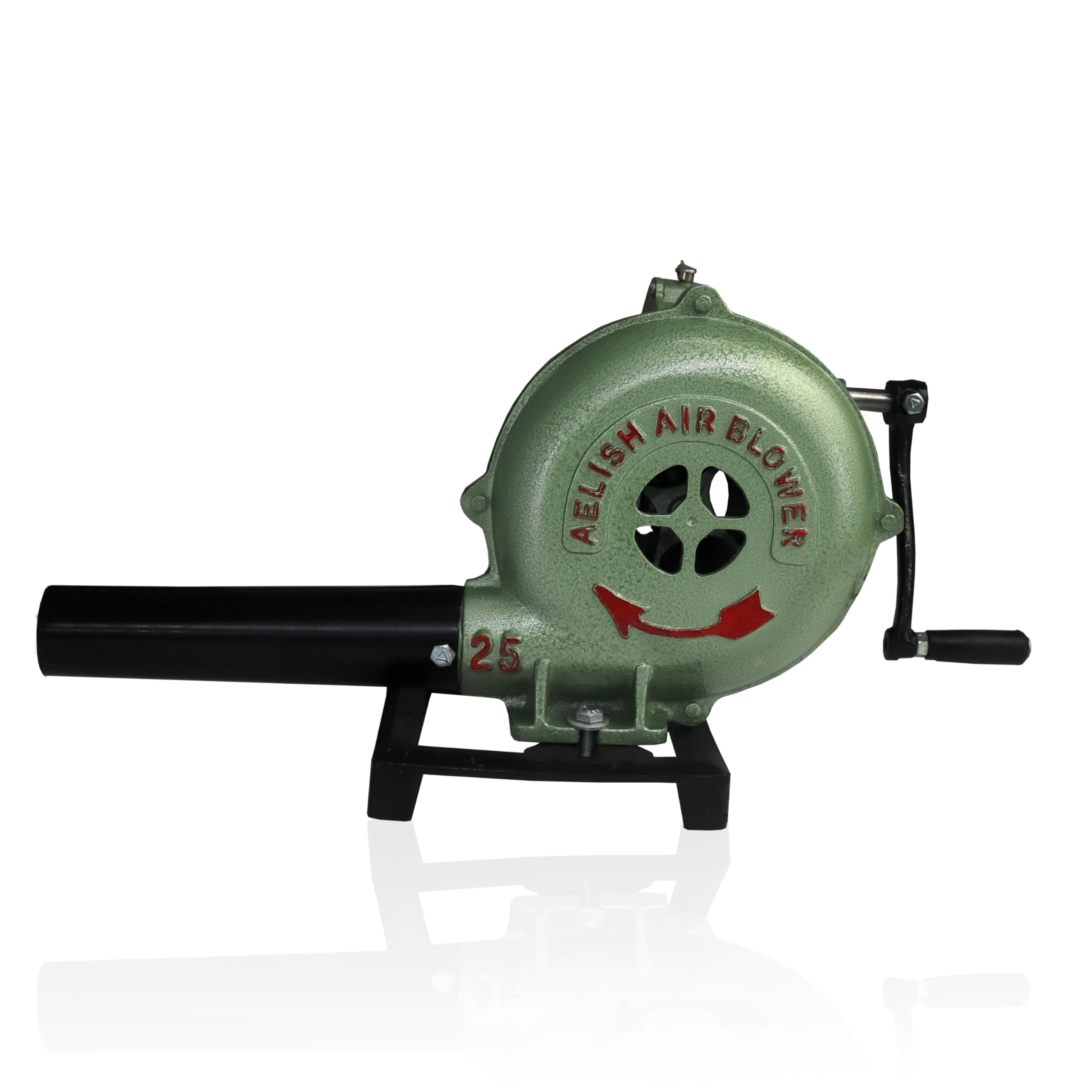 SIMOND STORE Hand Crank Blacksmithing Forge Blower, 8 Inch Casing, Cast Aluminum Manual Blower for Farrier Blacksmith Coal Forge Firepot BBQ Outdoor Cooking Camping