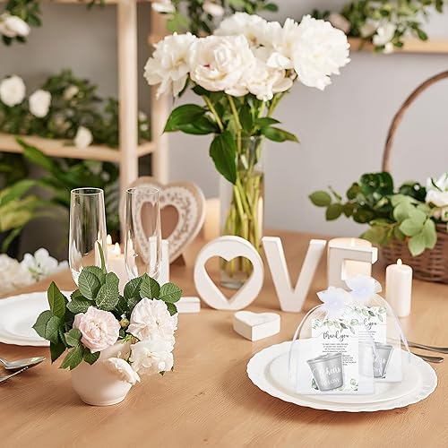 Miniatura 6 de Juego de 50 regalos de boda para invitados a granel, 50 vasos de chupito de boda Cheers to Love de acero inoxidable, 50 tarjetas de agradecimiento