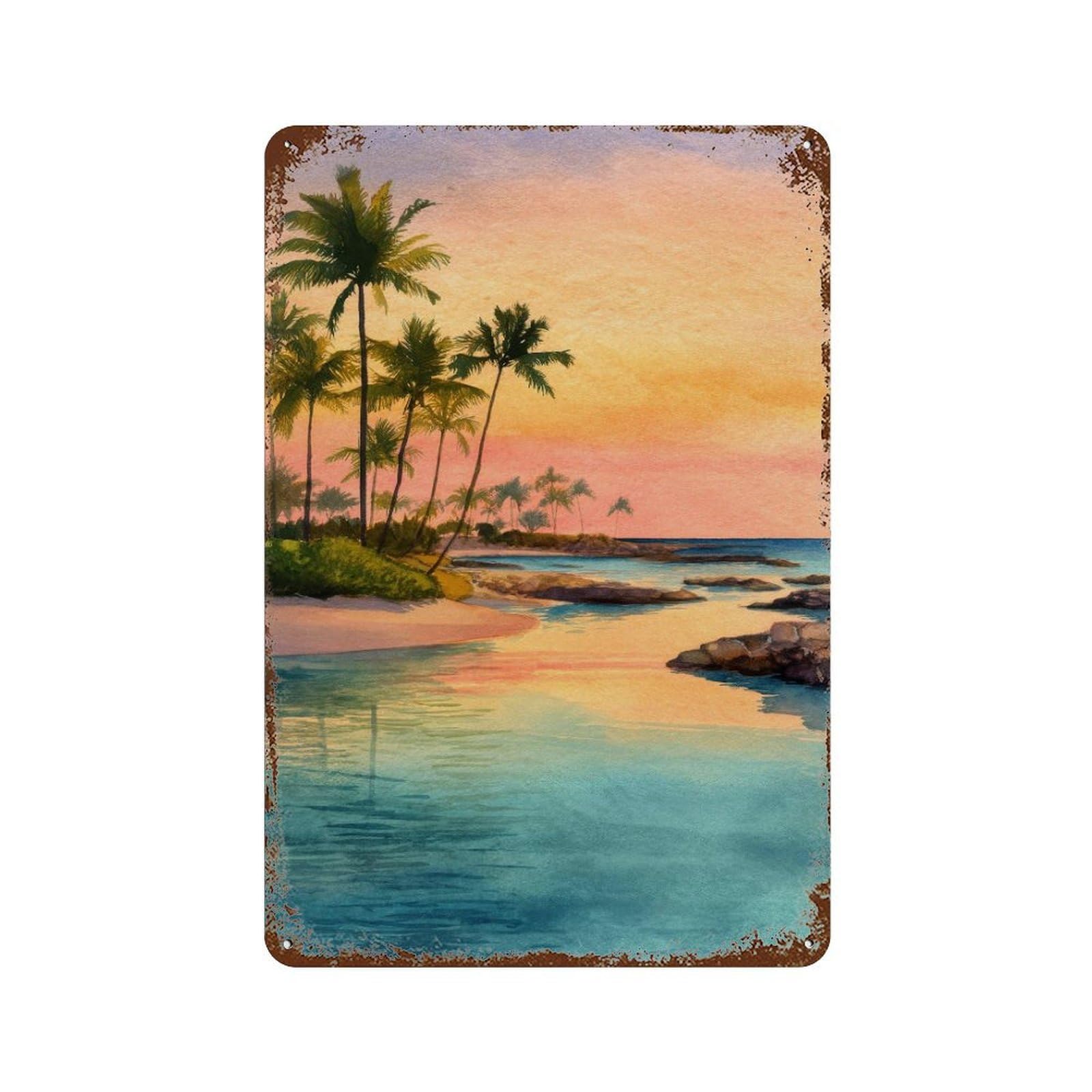 xiaoxiaoshen Ko Olina Hawaii Travel Lagoon Oahu Beach Wall Decor Art Metal Tin Poster Modern Home Decor Art Home Bar Shop Decorations Vintage Sign 30x20cm
