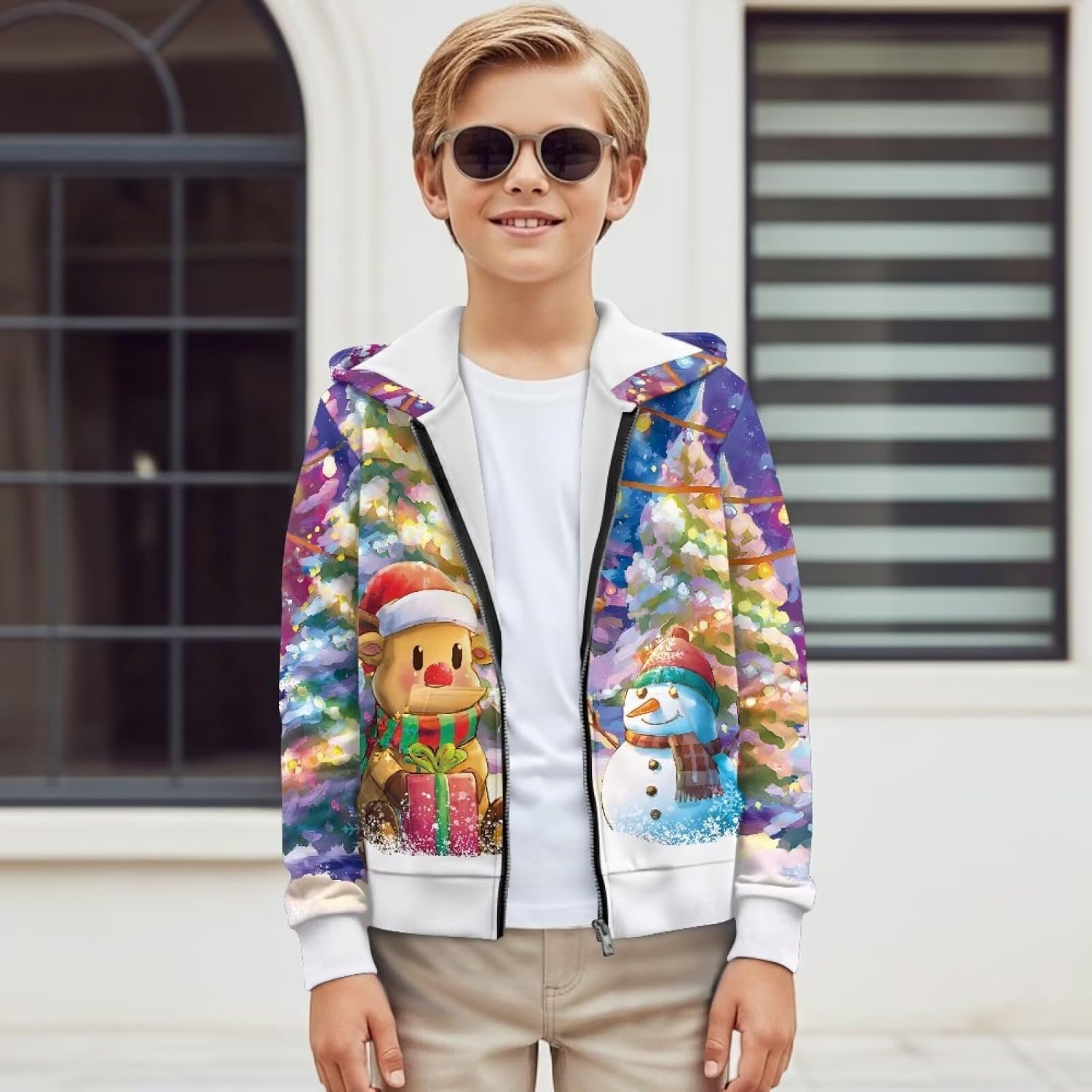 Girls Zipper Hooded Kids Sweatshirt Casual Loose Long Sleeve Sport School Coat with Jacket Age 6-16