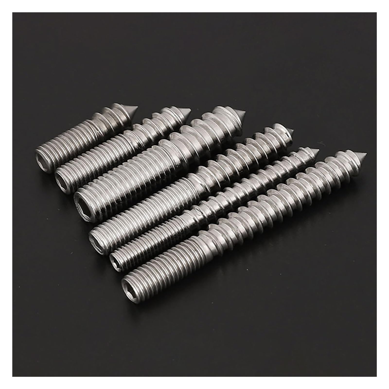 Tornillos de madera a madera con terminación de doble cabeza, tornillos de rosca hexagonales sin cabeza de acero inoxidable 304/tornillos de fijación de doble cabeza M4 M5 M6 M8 M10 M12(Size:2pcs M10x