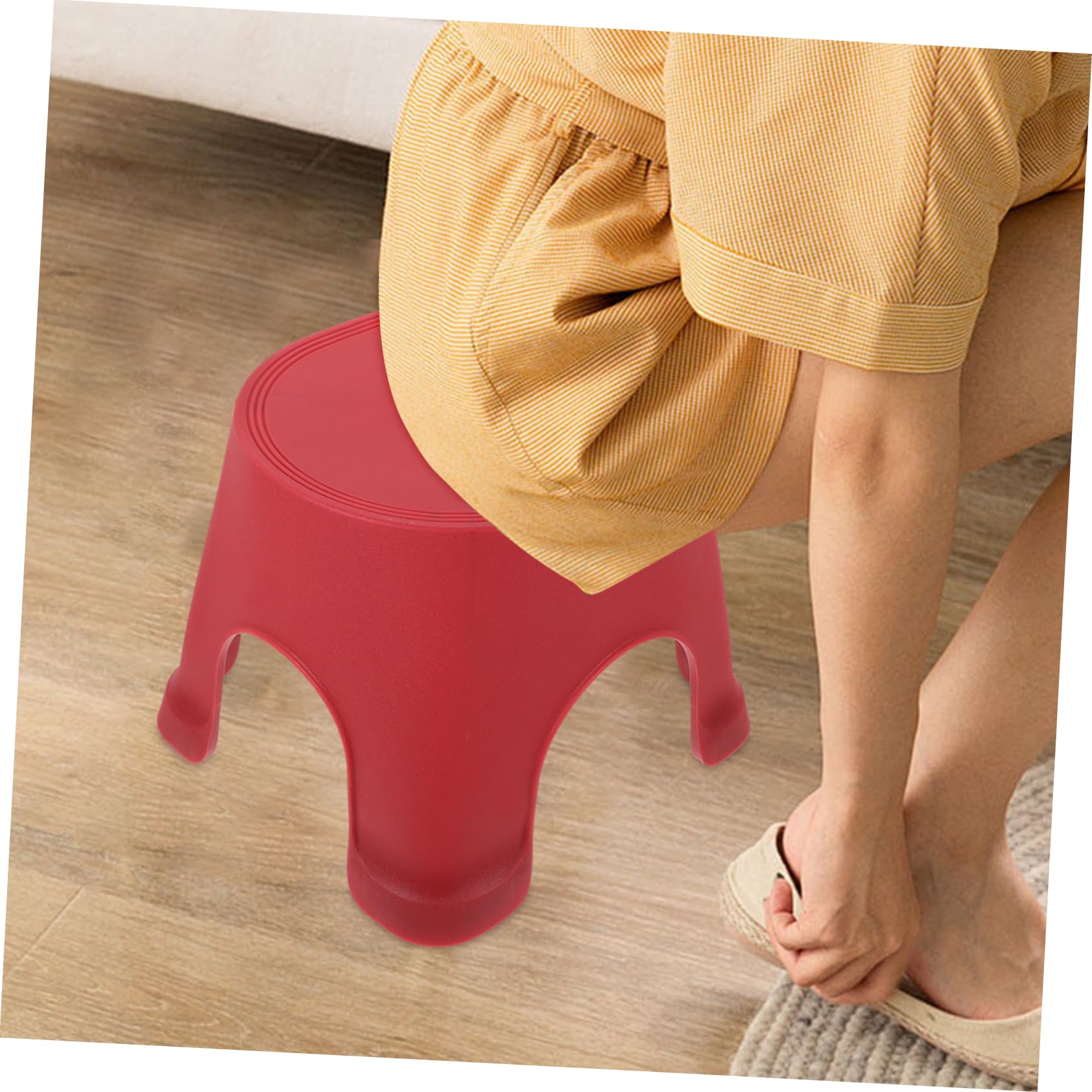 MOLUCKFU Small Foot Stool for Toddlers Boys and Girls Step Stool for Bathroom Non-Slip Plastic Footstool