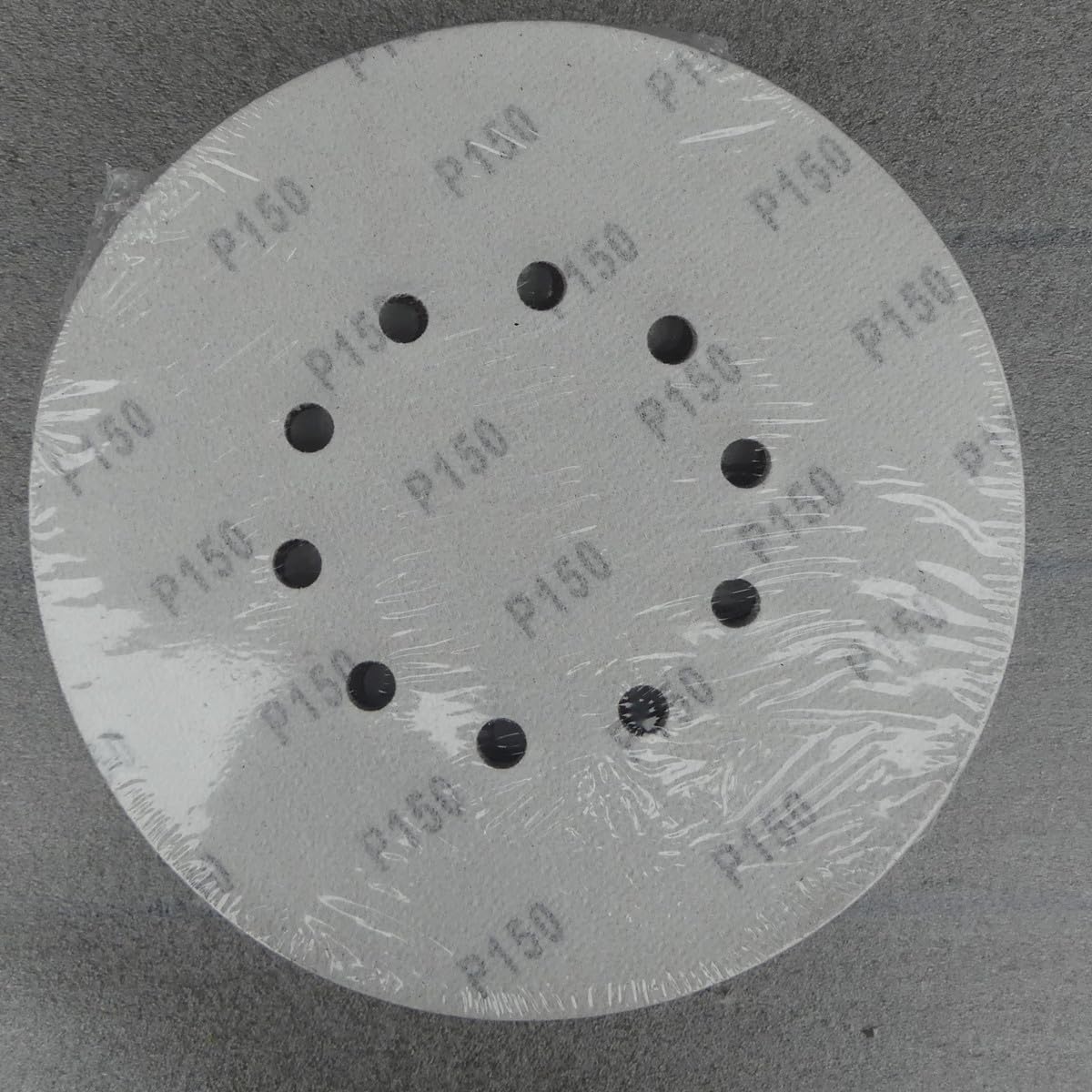 100 discos abrasivos de KLETT Ø 225 mm con 10 agujeros, grano P150, lijadora excéntrica de cuello largo, lijadora orbital de Bohrfux