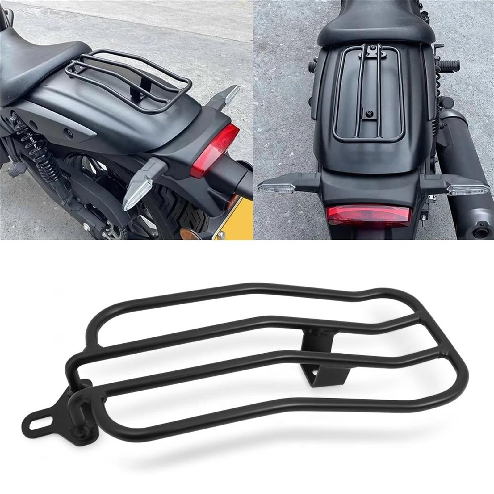 Estante Bolsas Soporte Portaequipajes Asiento Individual para Eliminator 500 500SE 2024-25 | Portaequipajes trasero instalación sencilla para mayor capacidad transporte equipaje.