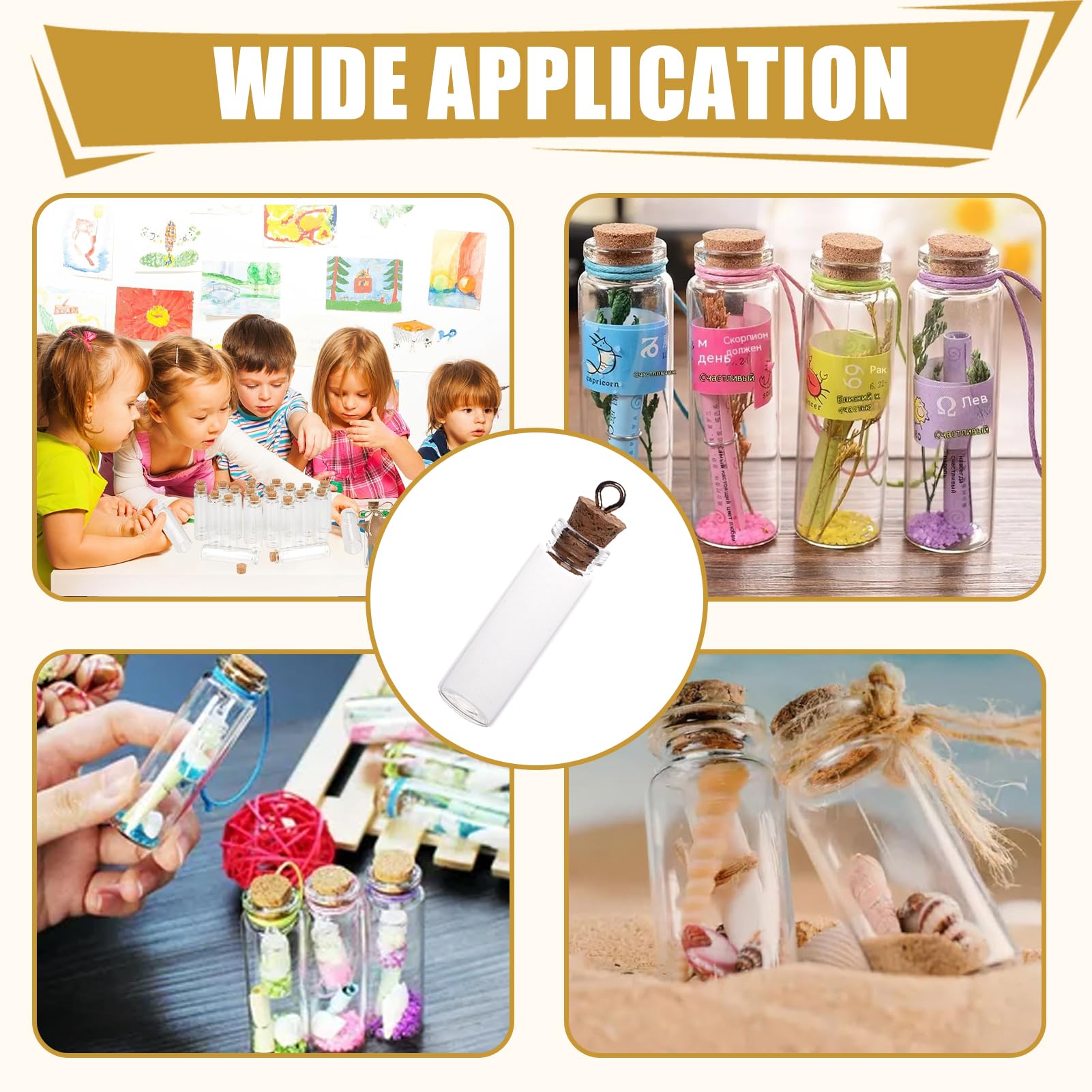 20 botellas de cristal transparente con corcho, mini botellas de cristal con corcho, botellas de poción en miniatura, botellas de ensayo