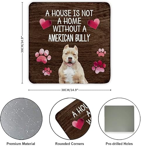 Miniatura 2 de Cartel de metal divertido para perro con diseño de A House Is Not A Home Without A American Bully de A House Is Not A Home Without A American Bully