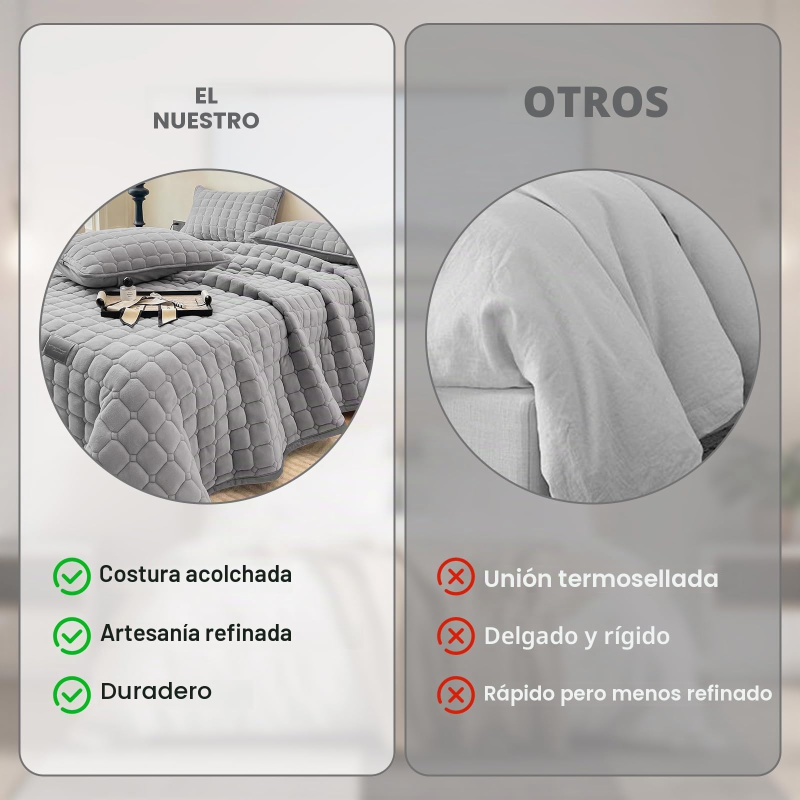 Extra Grande Edredón Cubrecama: Cubierta Versátil de Estilo Acolchado de Terciopelo de Leche 3 piezas 230 X 250 Cm con 2 Fundas de Almohada 50 X 70 Cm, para Dormitorio o Sala de Estar (Gris Claro)