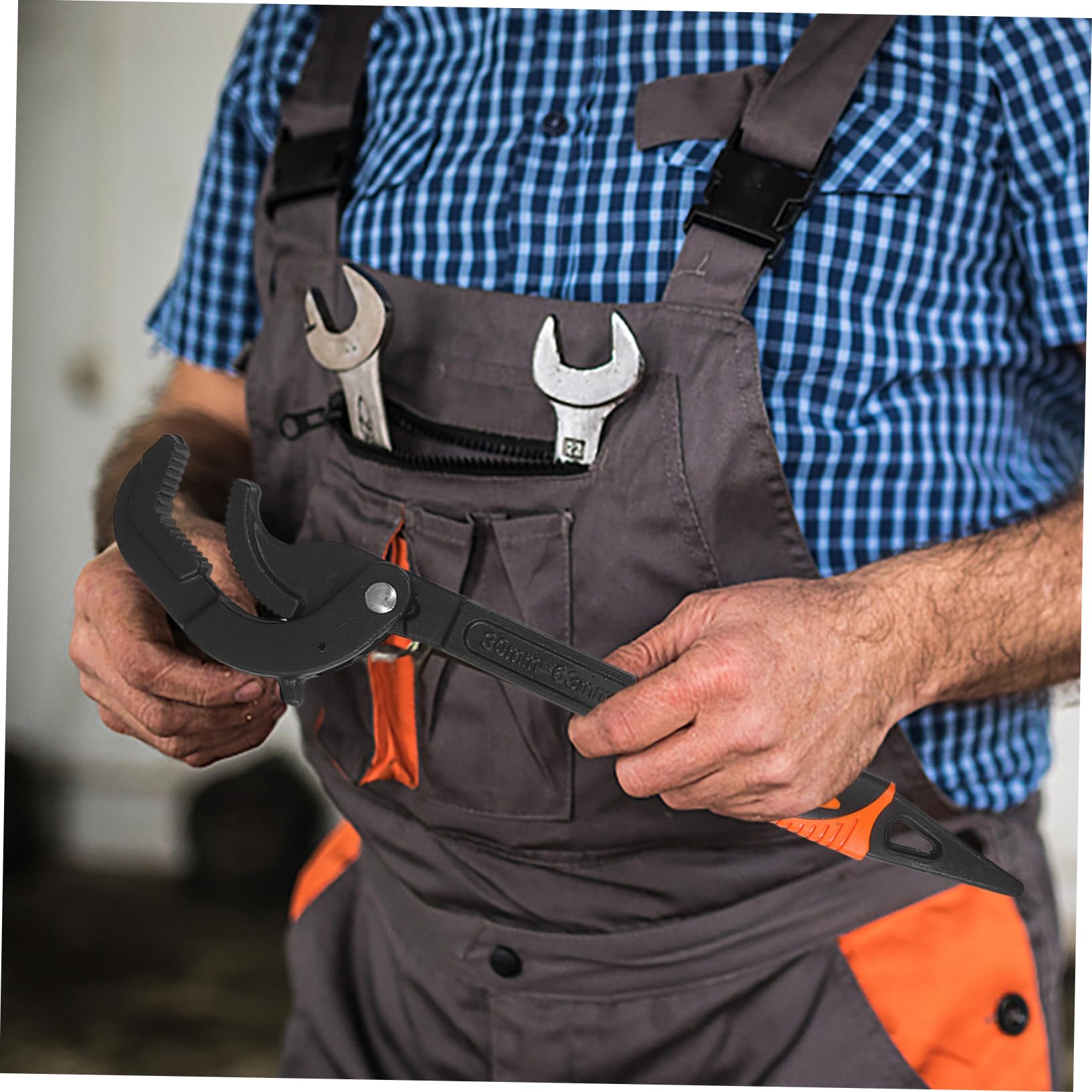 Llave Inglesa Diseño Compacto y Ligero Ajustable Multifuncional, de Acero al Carbono, para Fontanería y Mantenimiento de Lavabo y Fregadero
