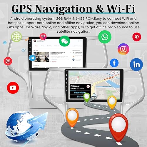 Miniatura 4 de Estéreo de coche Android 13 2+64G para Jeep Grand Cherokee 2008-2013  Apple Carplay inalámbrico y Android Auto, radio de coche de 9 pulgadas con