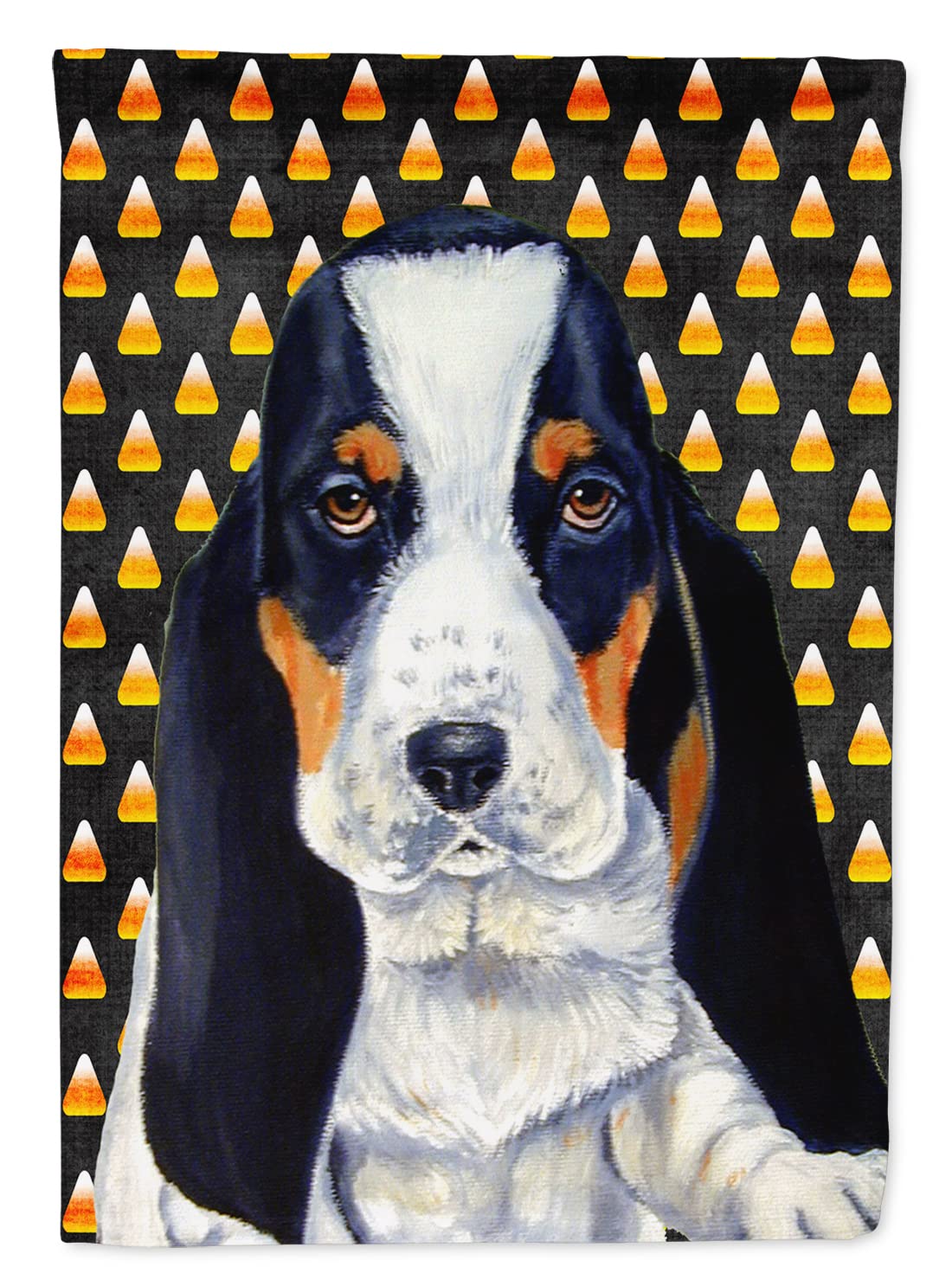Drapeau Basset Hound d'Halloween pour décorer votre jardin accueillant