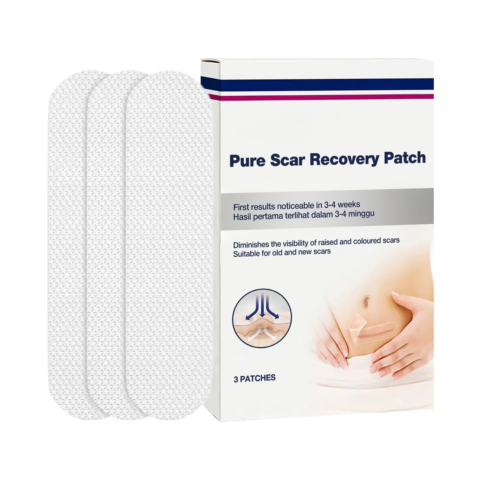 Silicone Scar Sheets - 3 Pieces Patches, Flexible Tape with Professional Quality, Skin Patch with Comfortable Fit, Wound Care, Medical Accessory for C Section Keloid Stretch Marks Wound Healing