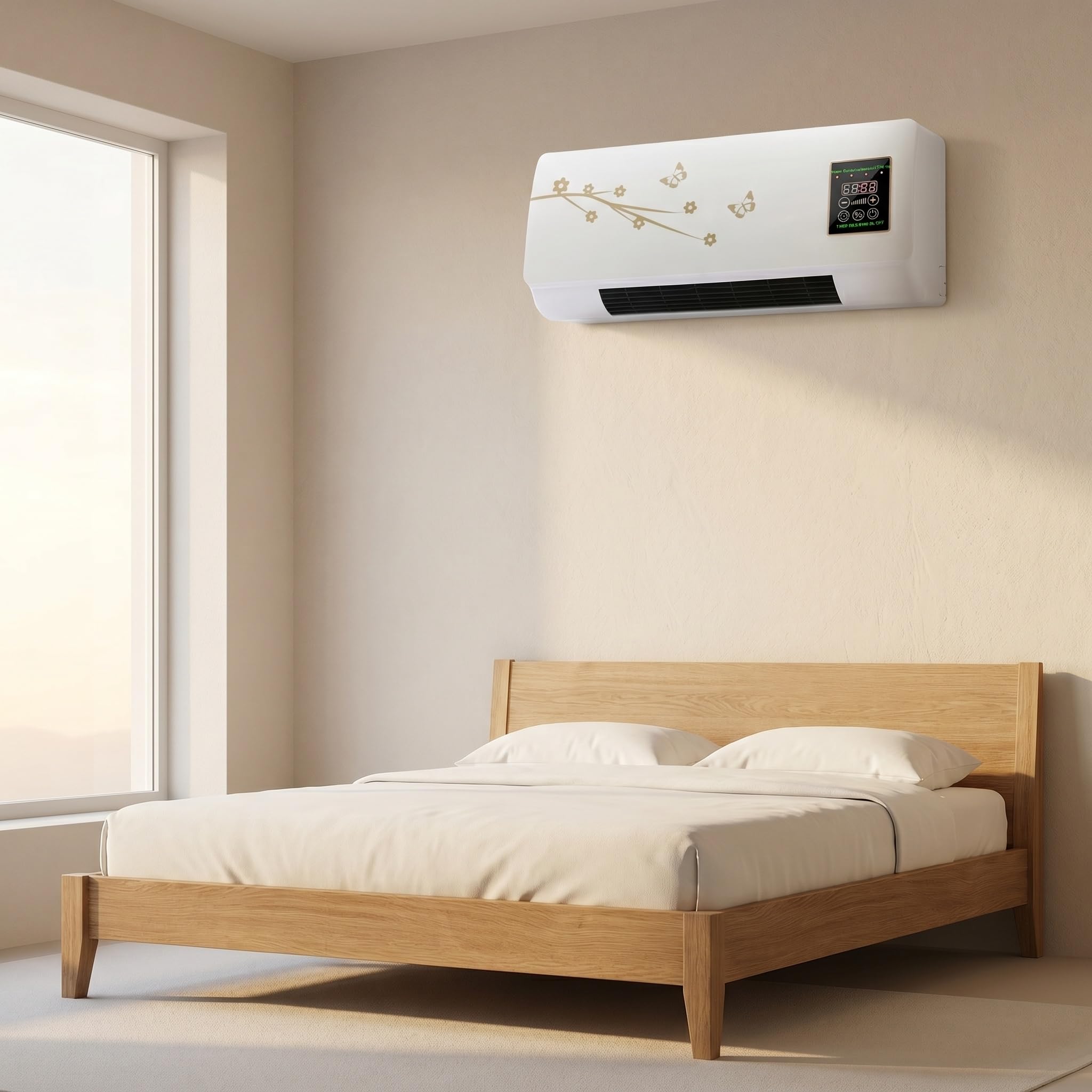 Condizionatore d'Aria Portatile a Parete, Mini Ventilatore Senza Condotto, 2 in 1 Raffreddamento e Riscaldamento, Telecomando, unità Senza Pale e Senza sfiato per Camera da Letto, Ufficio