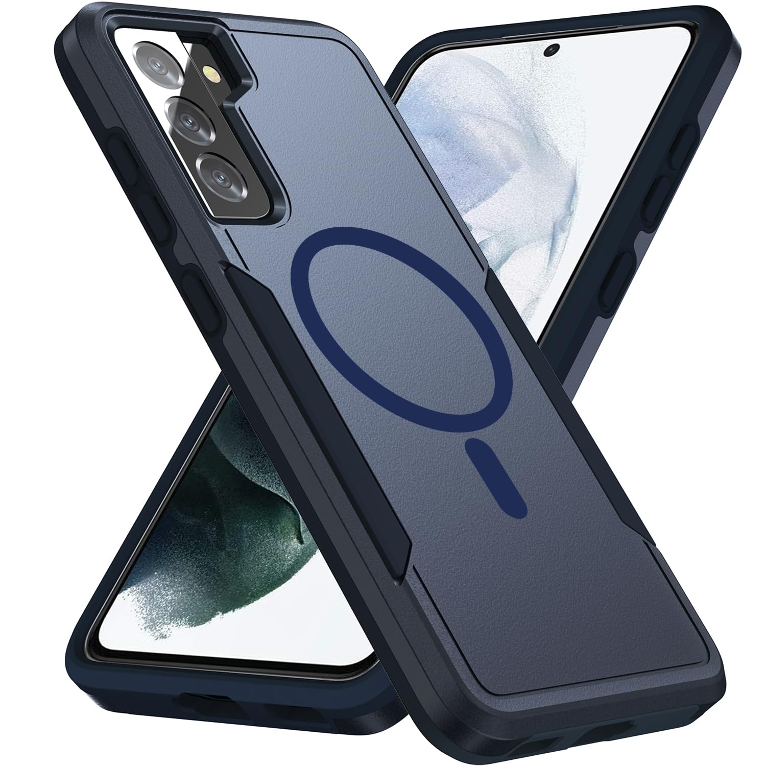 for Samsung Galaxy S21 Plus Case,[Compatible with Magsafe] [Military Grade Drop Tested] Shockproof Magnetic Tough Rugged Protective Phone Case -6.7 inch (Blue)