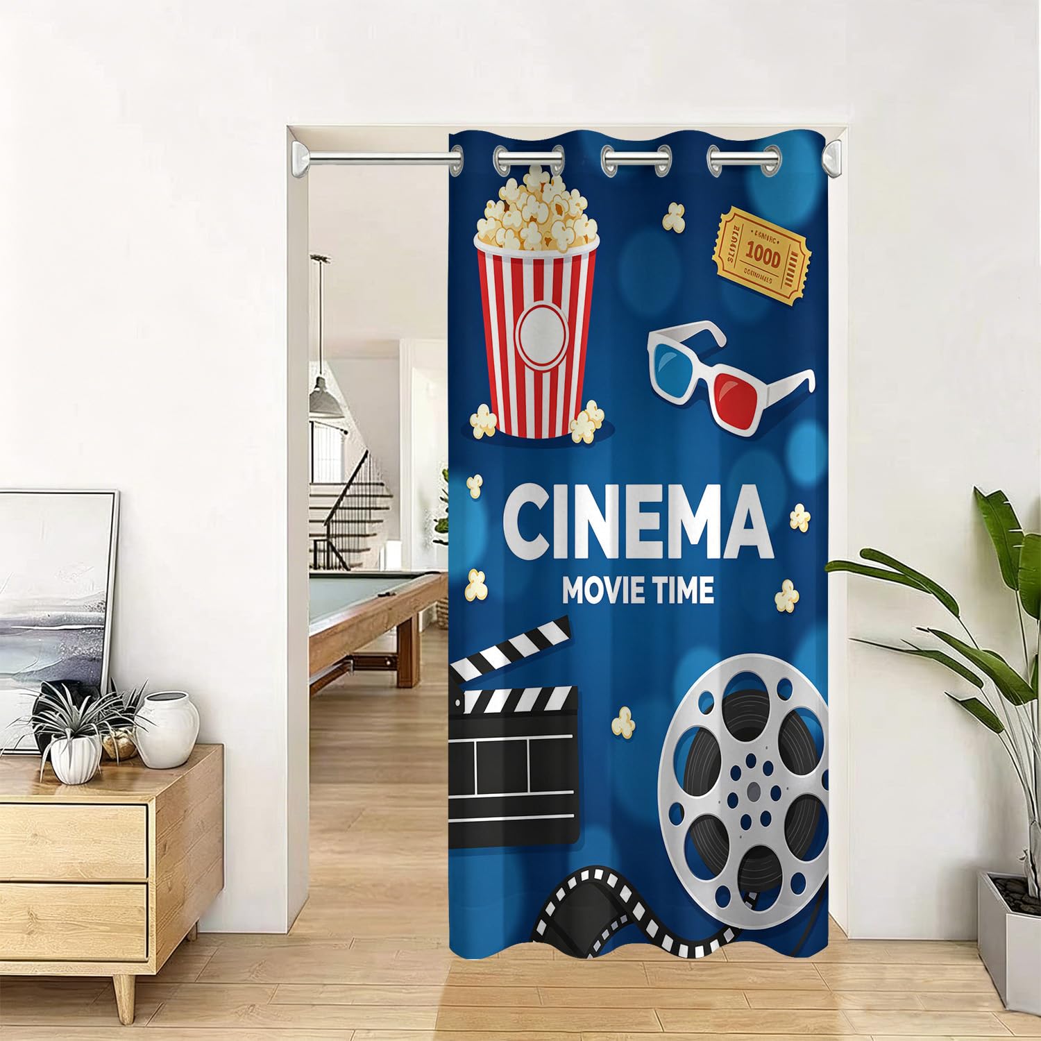 Rideau de porte occultant thermique 3d cinema anti-froid pour chambre 106x203cm
