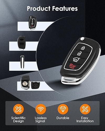 Miniatura 4 de OCPTY Reemplazo de 1 llavero para Hyundai para Sonata 2014-2017 TQ8-RKE-4F16 95430-C1010