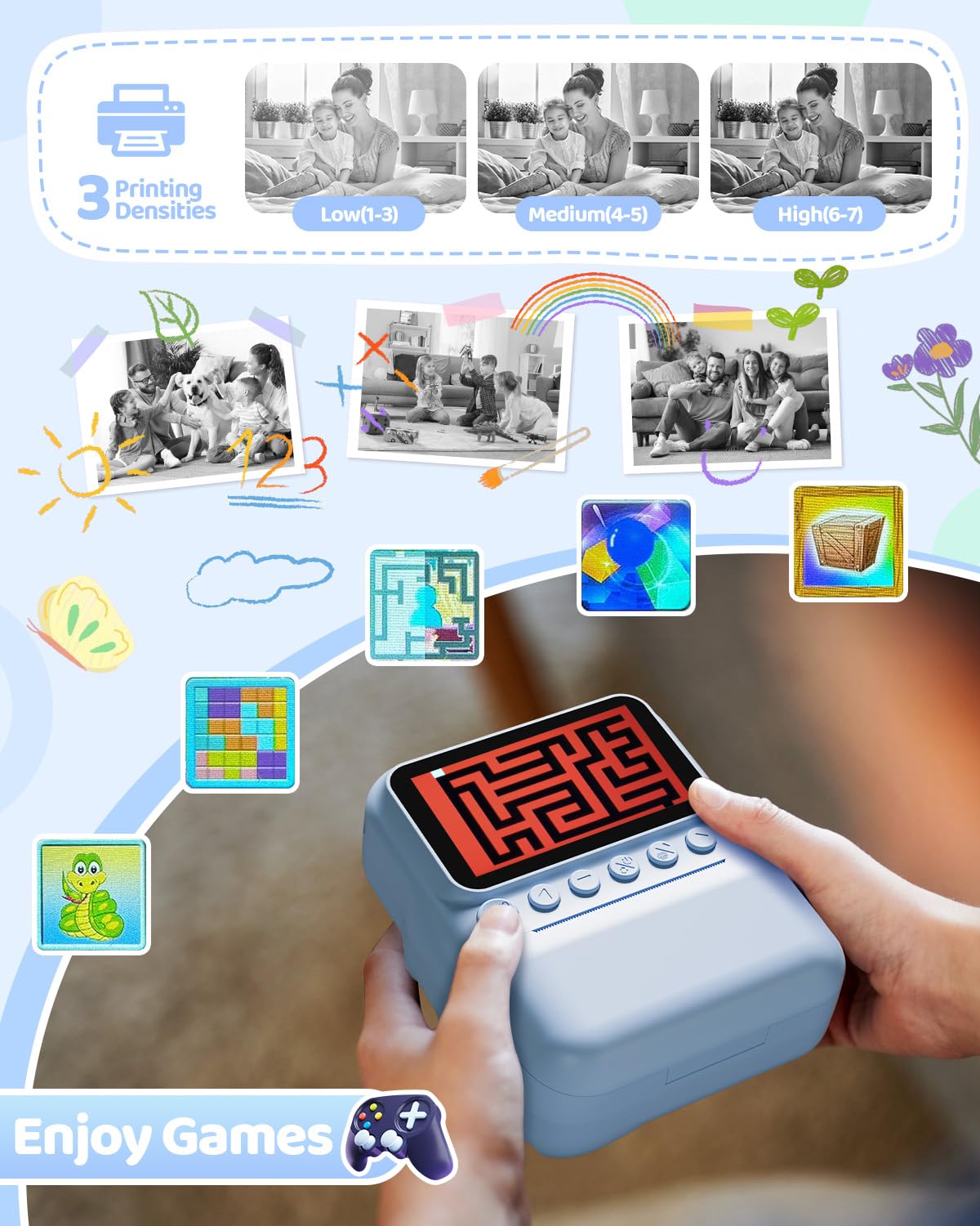 TIATUA Macchina Fotografica Bambini Istantanea, 3.0 Pollici 48MP Fotocamera Digitale Bambini con 32GB Scheda & Papier Photo, Regalo di Natale per Bambini dai 3-12 Anni