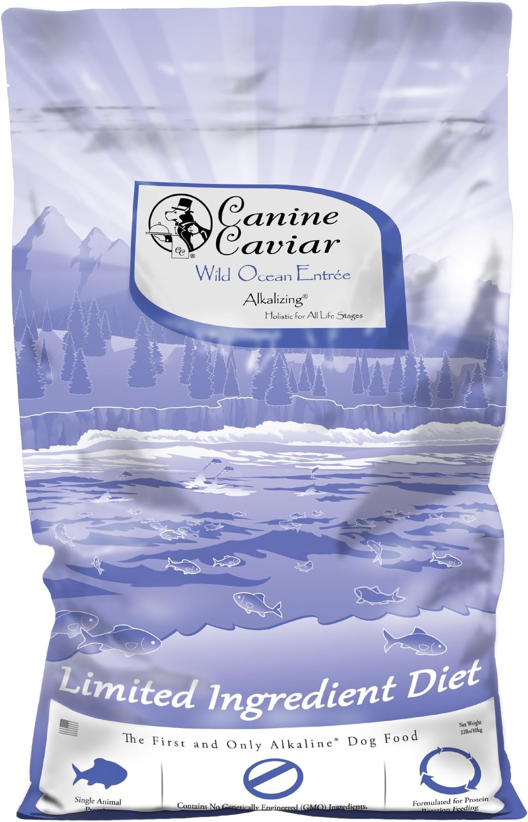 Canine Caviar - Wild Ocean: Herring & Teff Alkaline Dry Dog Food, Limited Ingredients, Gluten-Free, Based on Science & Research, Veterinary Alternative Diet (22 Pound Bag)