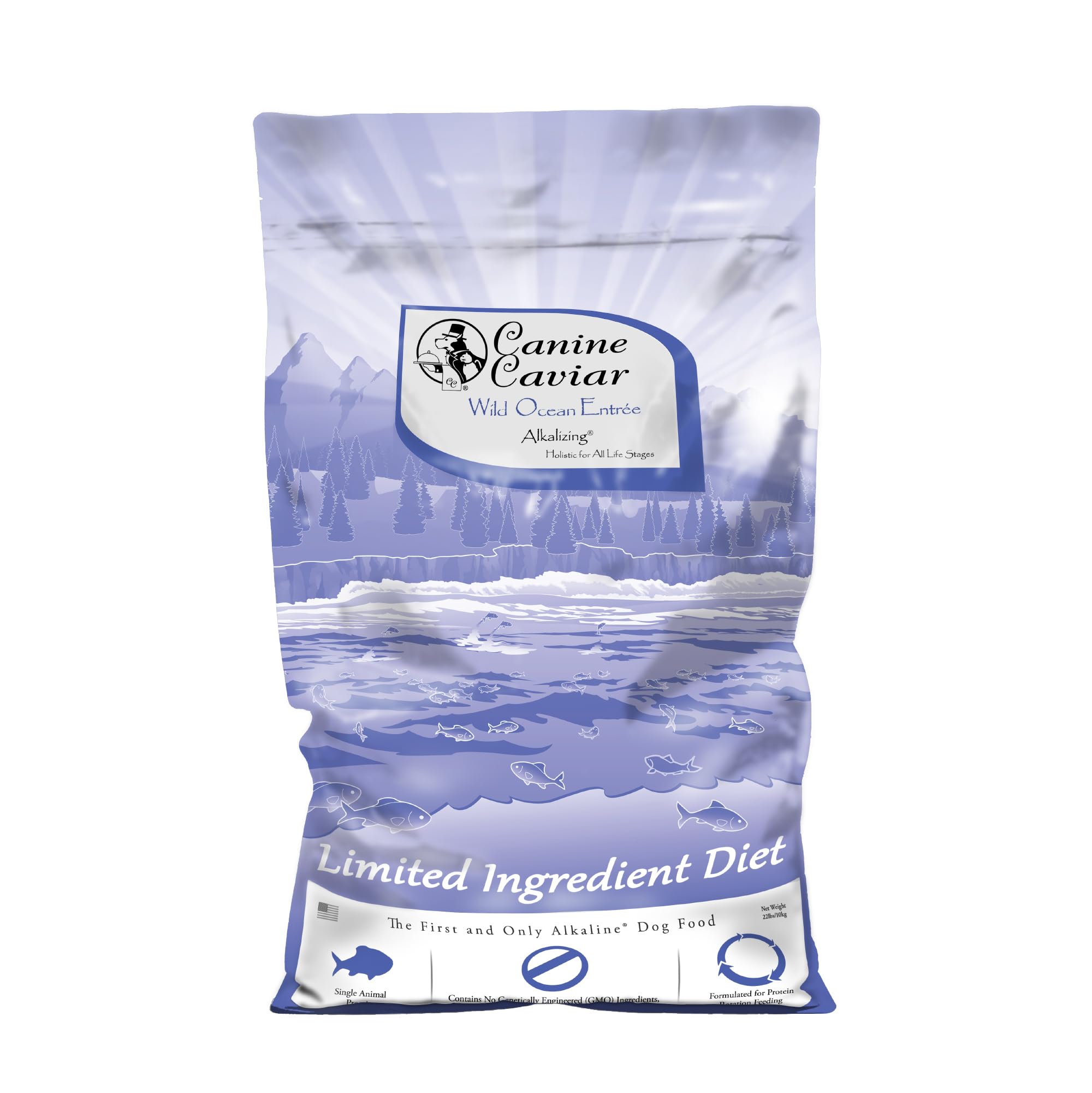 Canine Caviar - Wild Ocean: Herring & Teff Alkaline Dry Dog Food, Limited Ingredients, Gluten-Free, Based on Science & Research, Veterinary Alternative Diet (22 Pound Bag)