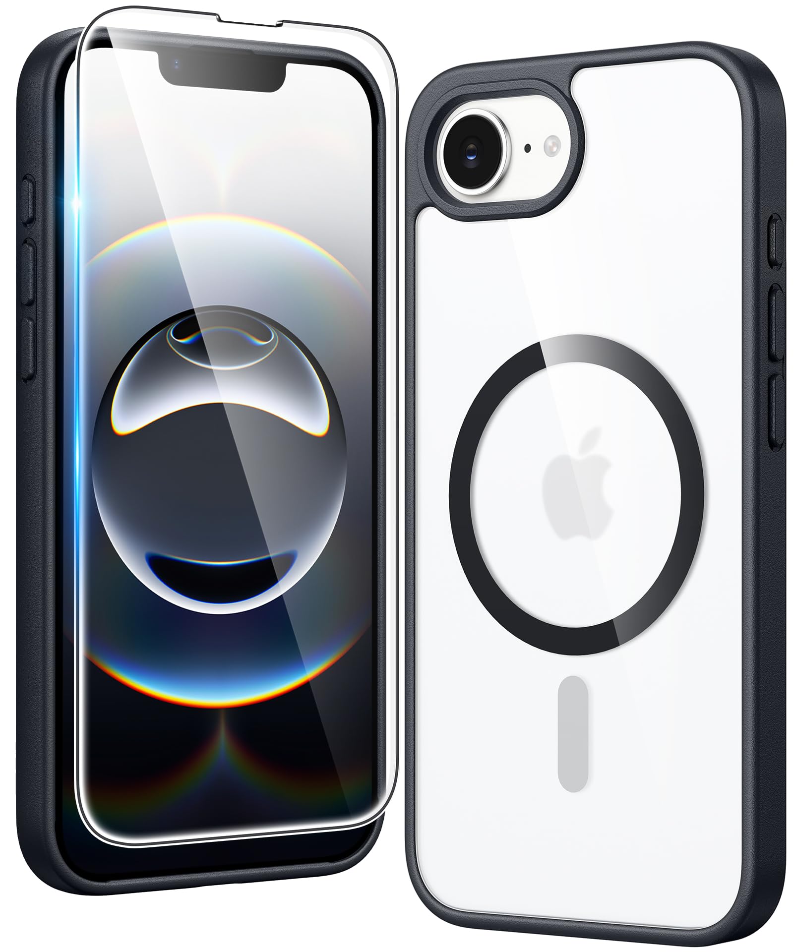 FNTCASE for iPhone 17e/16e Case Compatible with Magsafe Clear Phonecase | Screen Protector, Anti Yellowing, Military Grade Drop Protection, Shockproof Protective, Magnetic Transparent Cell Phone Case