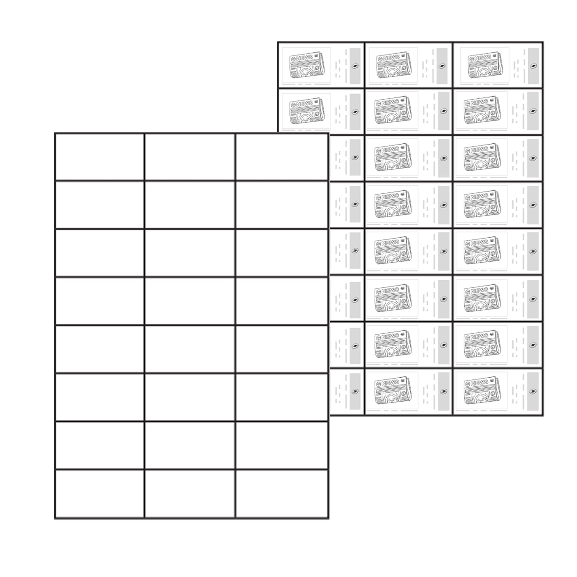 Jeco - Lot de 7200 étiquettes autocollantes pour timbres 70 x 37 mm compatibles « Montimbreenligne » (3474), soit 300 planches A4 de 24 étiquettes personnalisables et imprimables