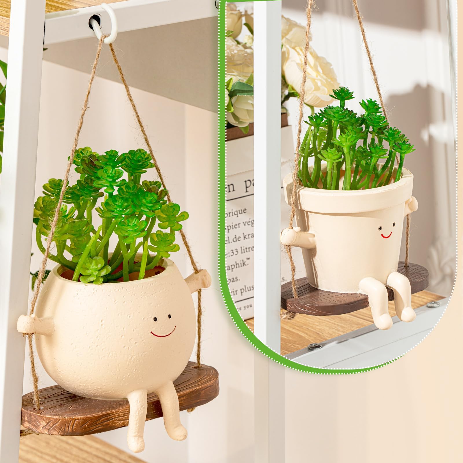 Pots De Fleurs Suspendus Avec Visage Rotatif, Pot De Fleurs à