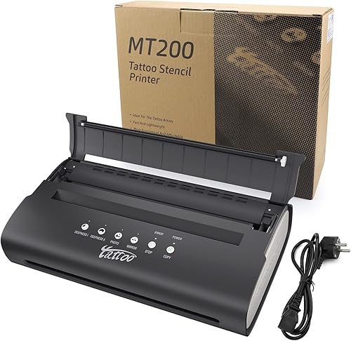 Miniatura 8 de TATELF Impresora de plantillas con papel de transferencia de 20 piezas - Mini máquina portátil de transferencia de tatuajes para tatuajes -