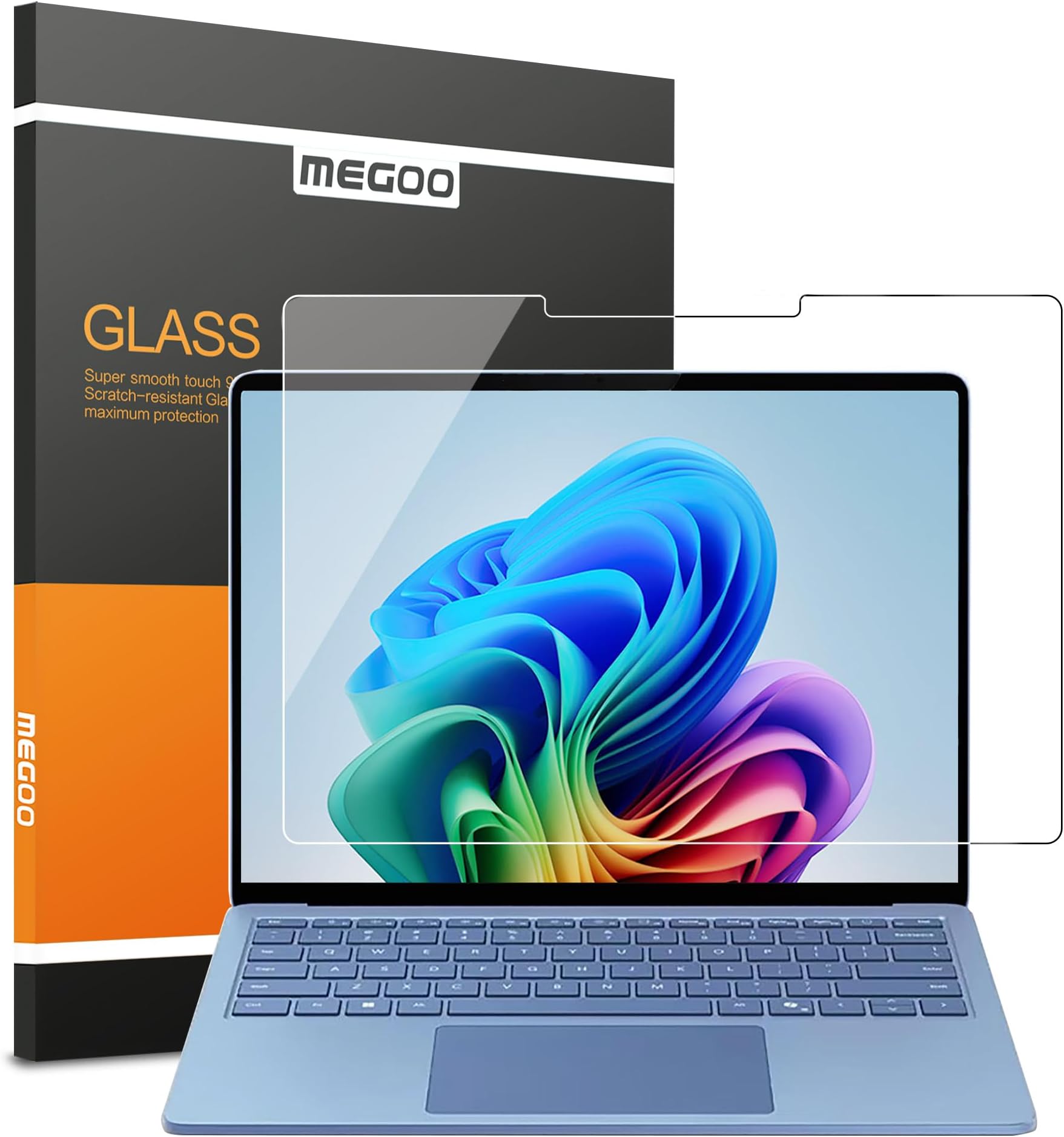 MEGOO Screen Protector for Microsoft Surface Laptop 7 (2024, 13.8 Inch) - Ultra Clear, Tempered Glass,Scratch Resistant, Easy Install,Surface Pen Compatible