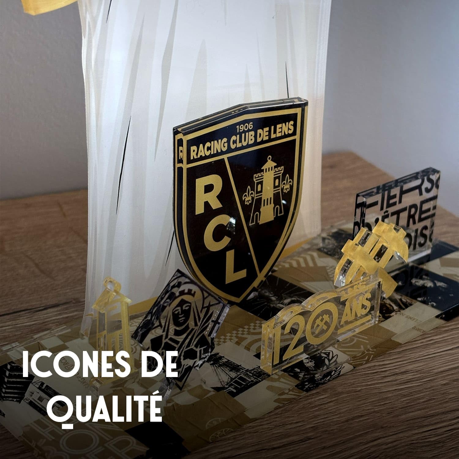 Kit Maillot Personnalisable RC Lens – Nom & Numéro au Choix | Produit sous Licence Officielle – Édition 120 Ans | Cadeau Supporter Sang & Or | Décoration Supporters – Fabriqué en France