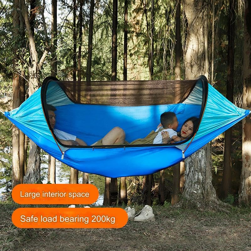 Hamac avec moustiquaire – Hamac de camping anti-retournement, tissu de parachute pour l'extérieur