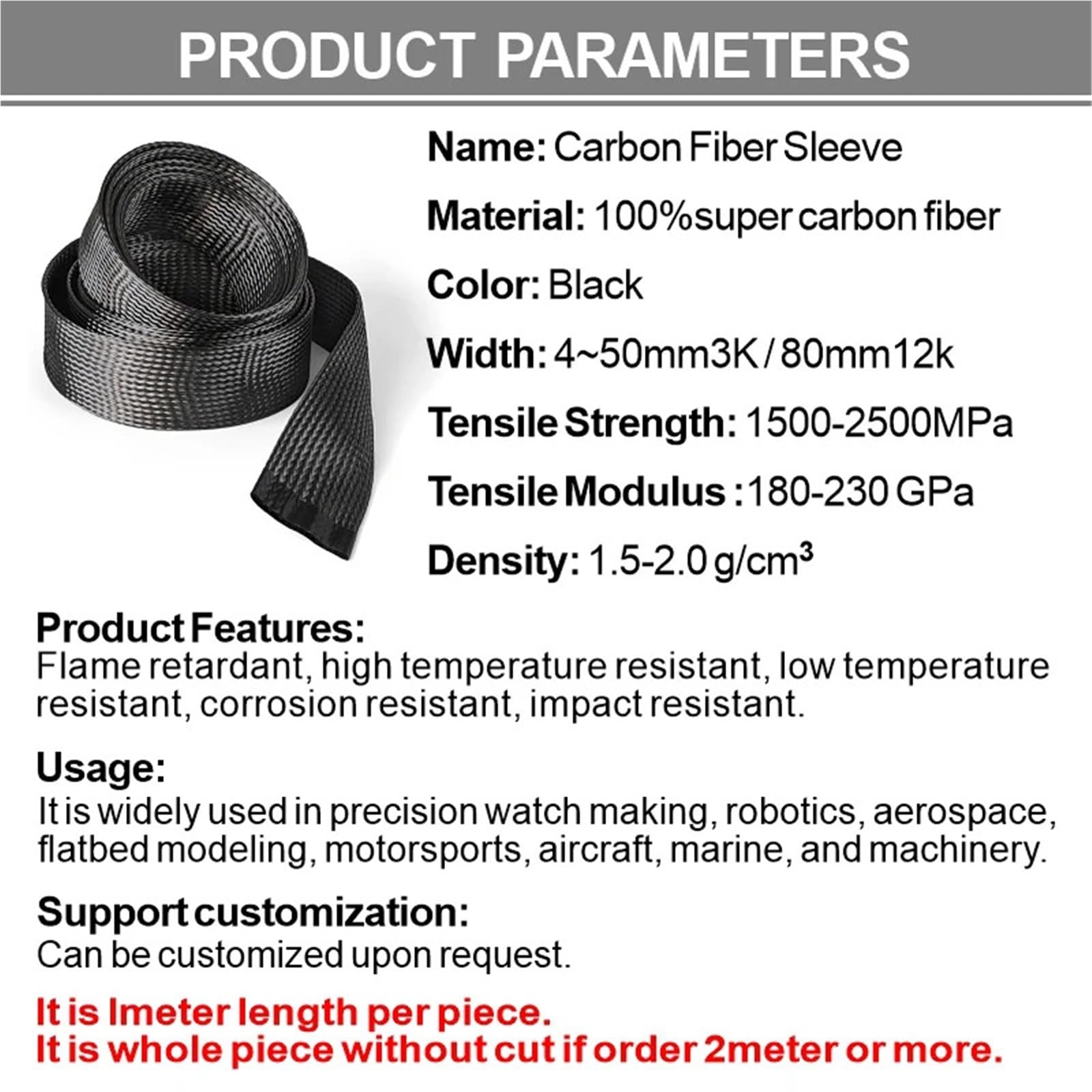 Manguito De Cable Trenzada Protección de Manga Alambre Malla Trenzada Resistente a Altas temperaturas, Tubo Fibra Carbono 2MM-40MM Funda De Cable Trenzado Expandible Pet(40mm,5M)