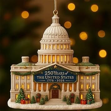 US 250th Anniversary Ornament Unique 250 Years of The United States Commemorative Hanging Decor for Christmas Tree 2D Acrylic Collectible Keepsake Gift for Patriots & History Lovers