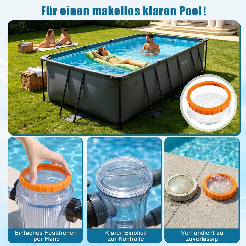 Pompa piaskowa do basenu, części zamienne P07019, osłona filtra wstępnego z nakrętką P07018, pompa basenowa, części zamienne do Bestway Flowclear, kompatybilna z 58486, 58497, 58499, pokrywa