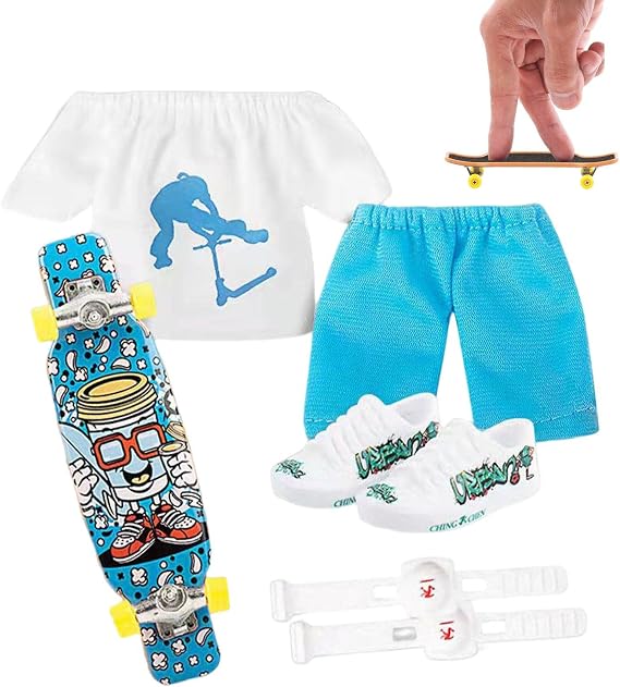 Mini Finger Skateboard Set, Fingertip Skateboard Kit, Novelty Toys Gift Goods for Boys Girls Mini Fingerboard Finger Toys Hand Skateboard Bami