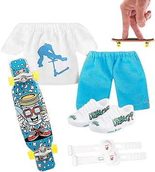 Mini Finger Skateboard Set, Fingertip Skateboard Kit, Novelty Toys Gift Goods for Boys Girls Mini Fingerboard Finger Toys Hand Skateboard Bami
