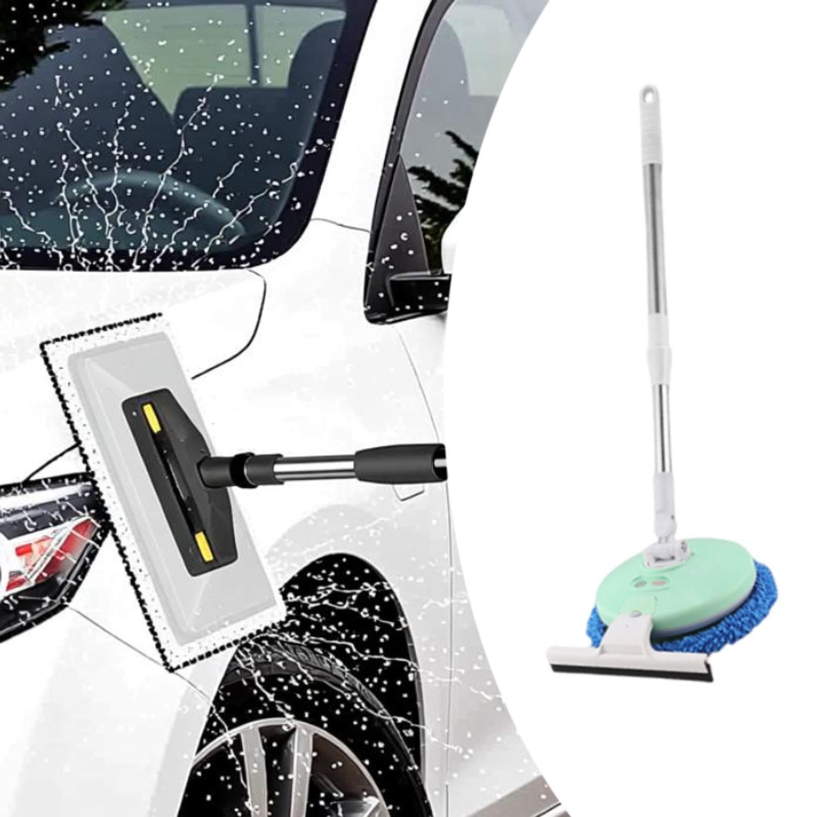 Fregona Eléctrica, Fregona Limpiacristales, Versátil, Limpiador de Suelos, Mango Regulable, para Ventanas, Coches, Hogar Y Suelos , Verde con Limpiaparabrisas