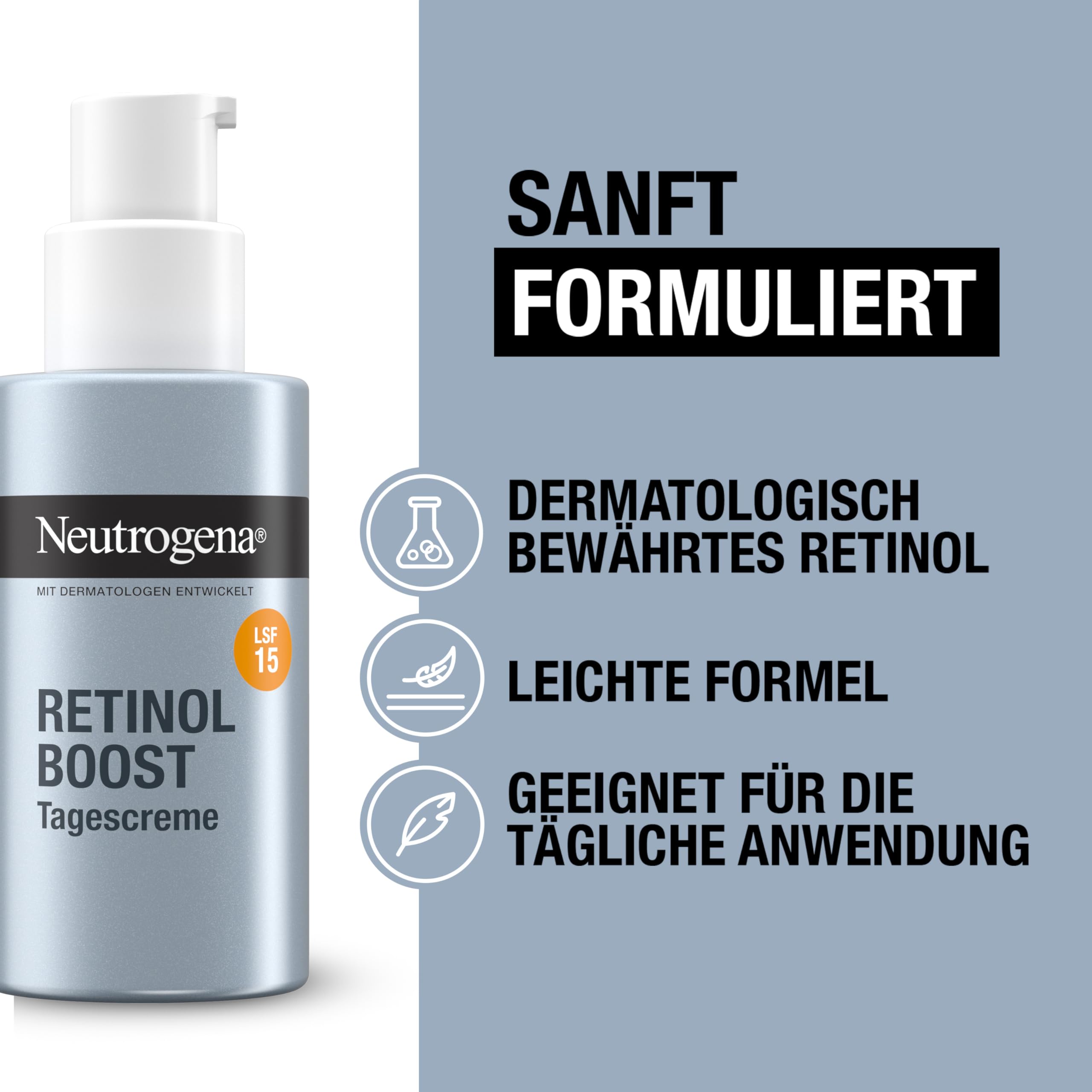 Neutrogena Retinol Boost Anti-Ageing Set Tagescreme SPF 15 Nacht Creme Serum Retinol Hyaluronsäure