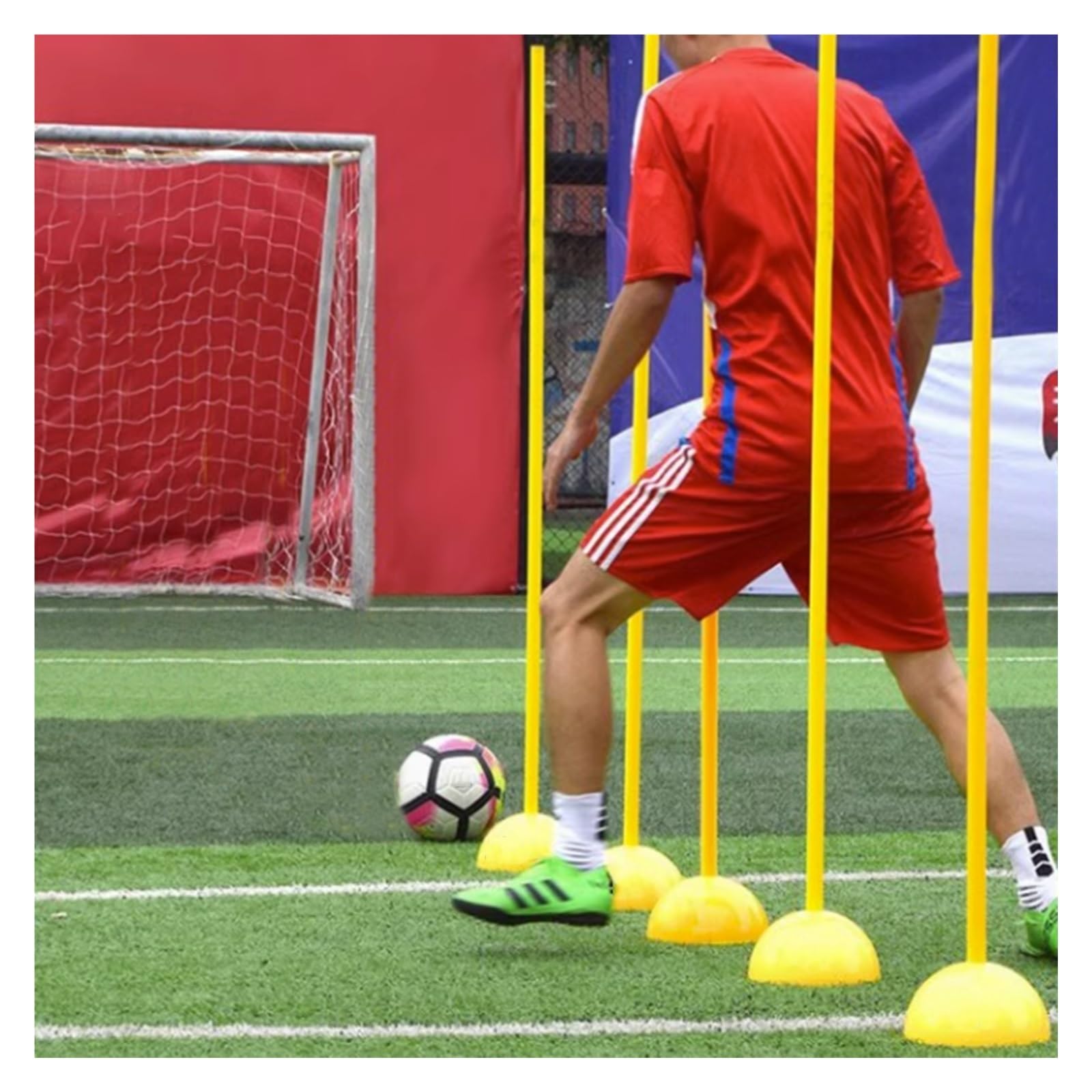 Bastones de agilidad de fútbol, 5 unidades, equipo de entrenamiento de velocidad portátil para múltiples deportes, ideal para mejorar la agilidad, la velocidad y el juego de pies en fútbol y otros