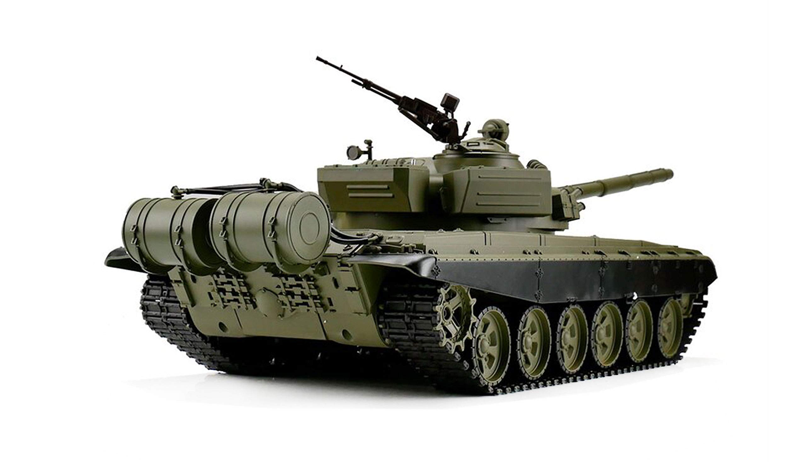 ES-TOYS Czołg zdalnie sterowany z funkcją strzału Russicher T-72 Heng Long 1:16 z dymem i dźwiękiem oraz stalową przekładnią -2,4 GHz V6.0 (Pro)