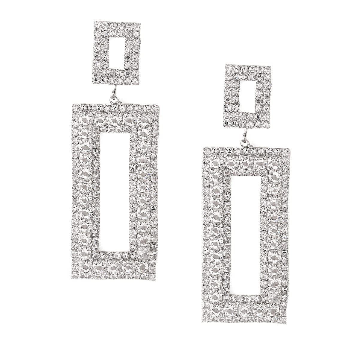 Yellow Chimes Drop Earring for Womens Silver Plated White Cubic Zircona Crystals Geometric Drop Earrings for Womens and Girls (B0BDFZK2QF) Amazon Price History, Amazon Price Tracker