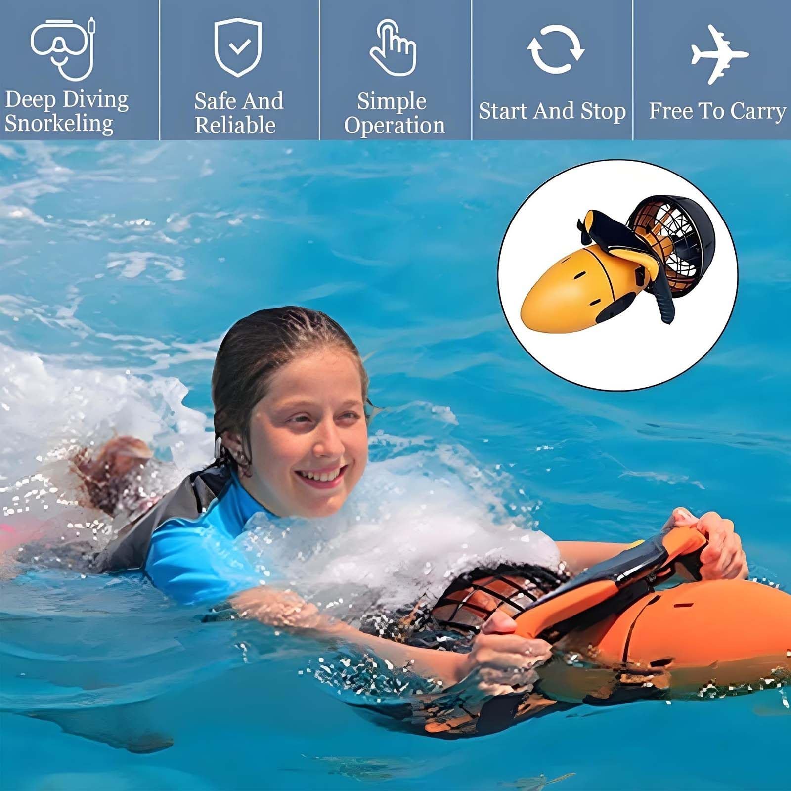 Scooter De Aventura Marina De 300 W Y 500 W, Aeronave De Buceo Submarino De Doble Velocidad, AutonomíA De 40 A 60 Min,300W