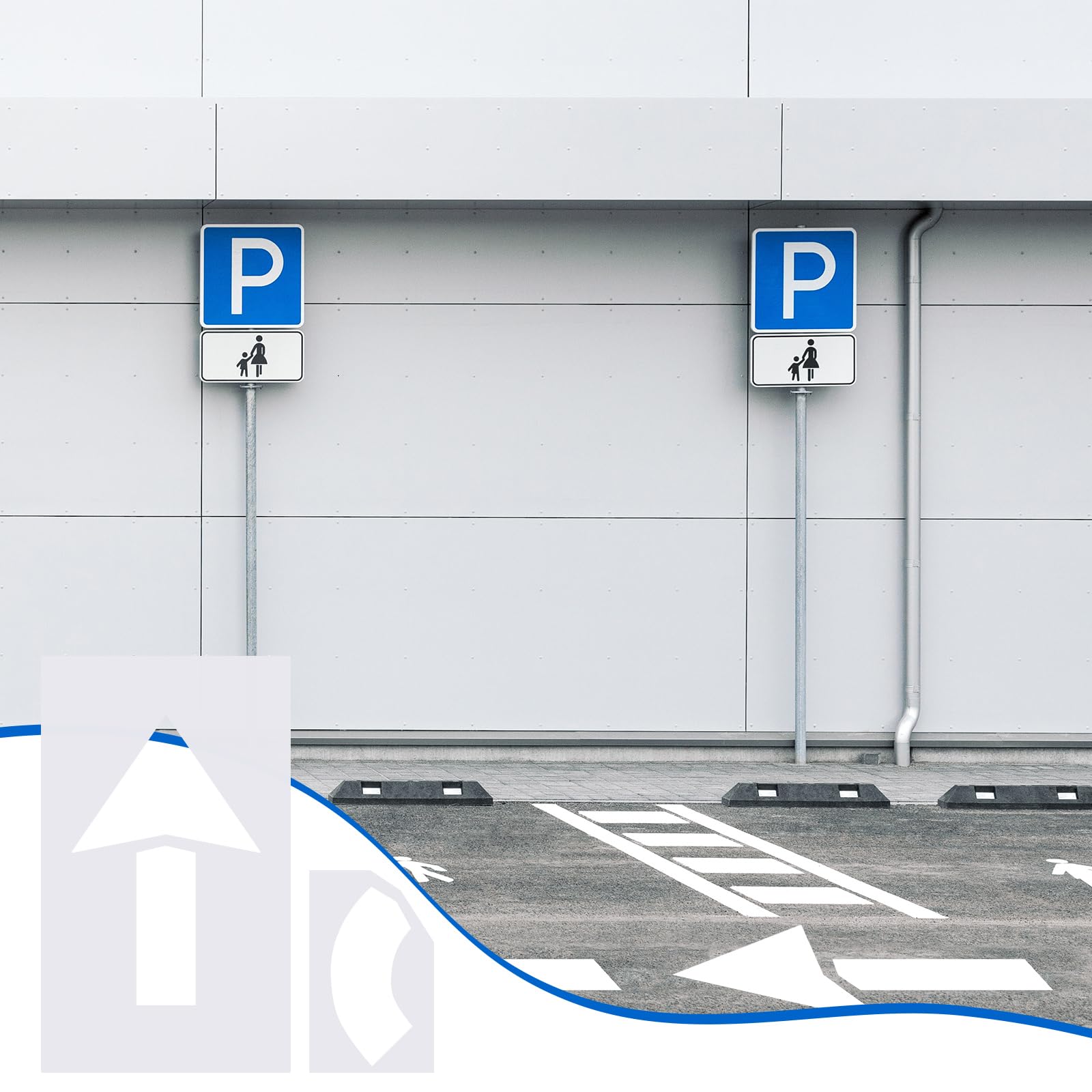 Feifeiya 152,4 x 91,4 cm Gehweg-Schablonen-Set, gerade und drehbar, Kombi-Pfeil-Set, faltbare Parkplatz-Schablonen, wiederverwendbar, gerade Kurven-Pfeil-Schablone für Parkplatz und Pflasterlinien