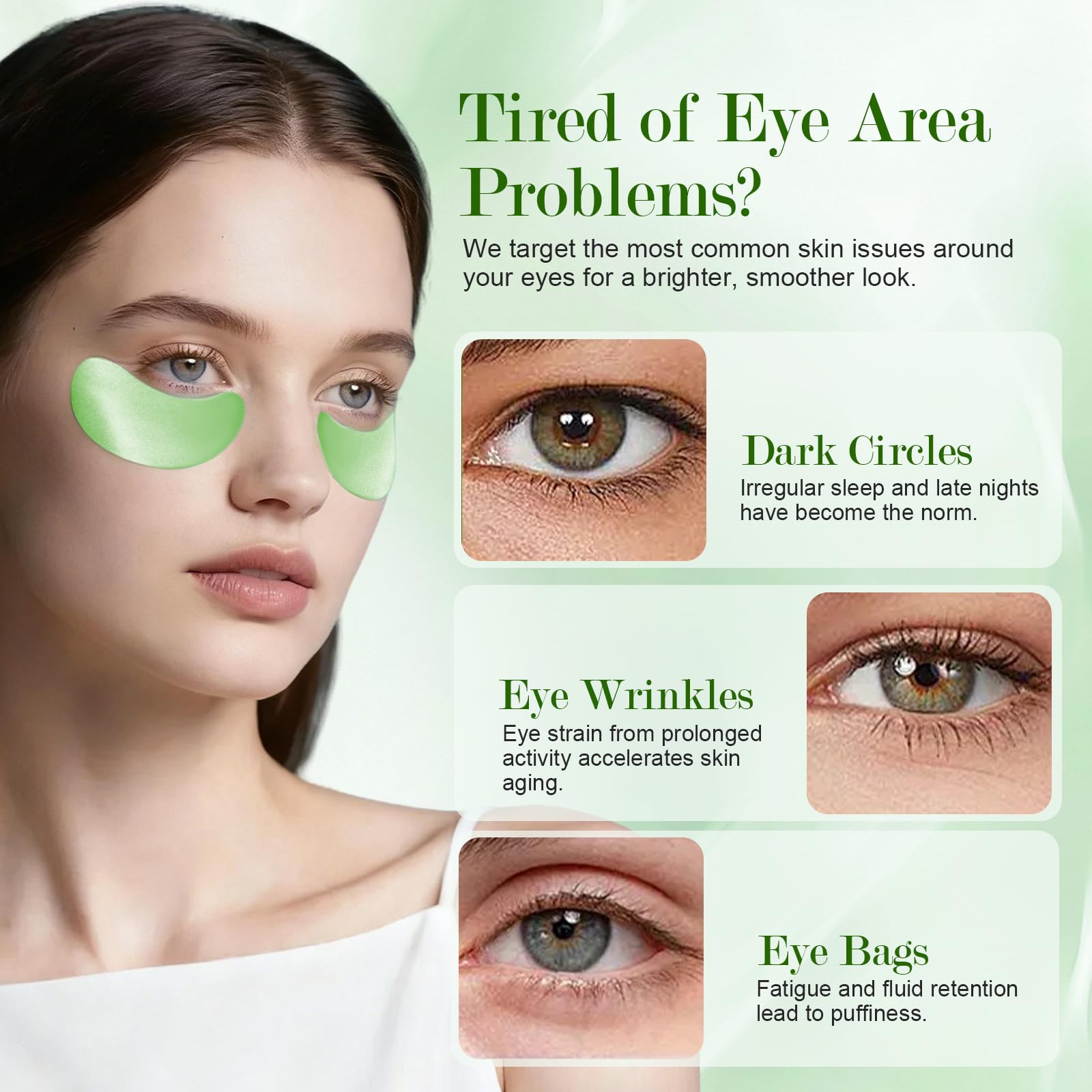 60 Pcs Maschera Occhi di Aloe Vera,Patch Occhiaie e Borse,Collagene Patch Occhi, Rimuovi Borse, Riduce le Rughe e le Linee Sottili, Migliora e Rassoda la Pelle degli Occhi