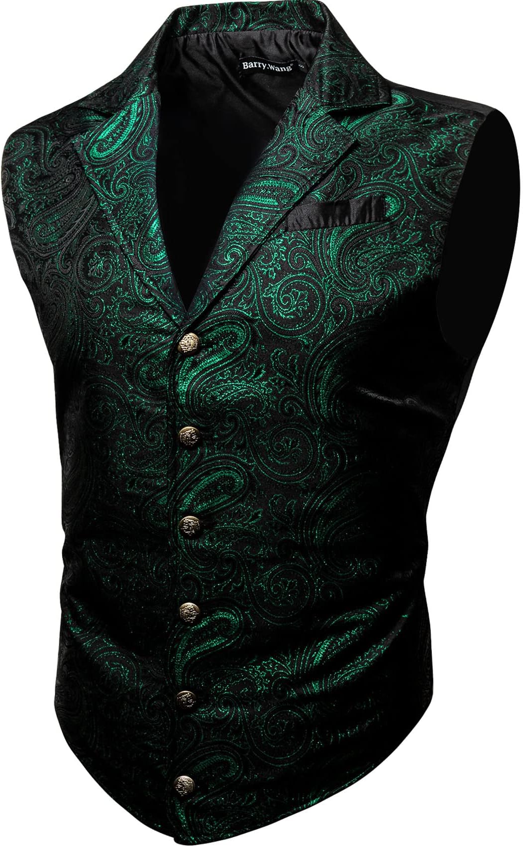 Mens Victorian Vest Steampunk Gothic Paisley Tailored Collar Waistcoat Halloween Themed Party