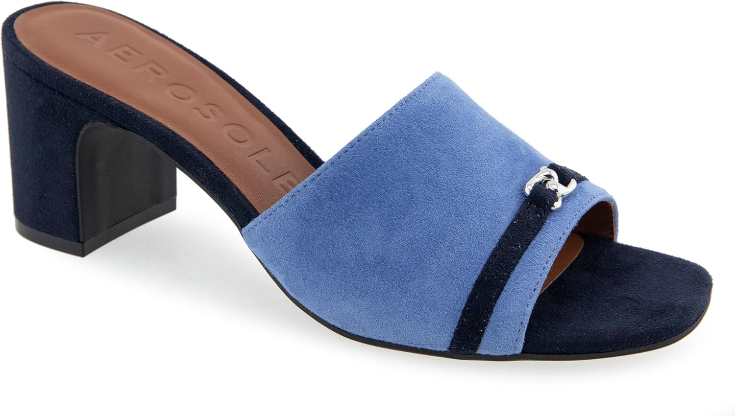 Aerosoles Women's Gela Heeled Slide Sandal, Blue Jean Suede, 9M - Image 2