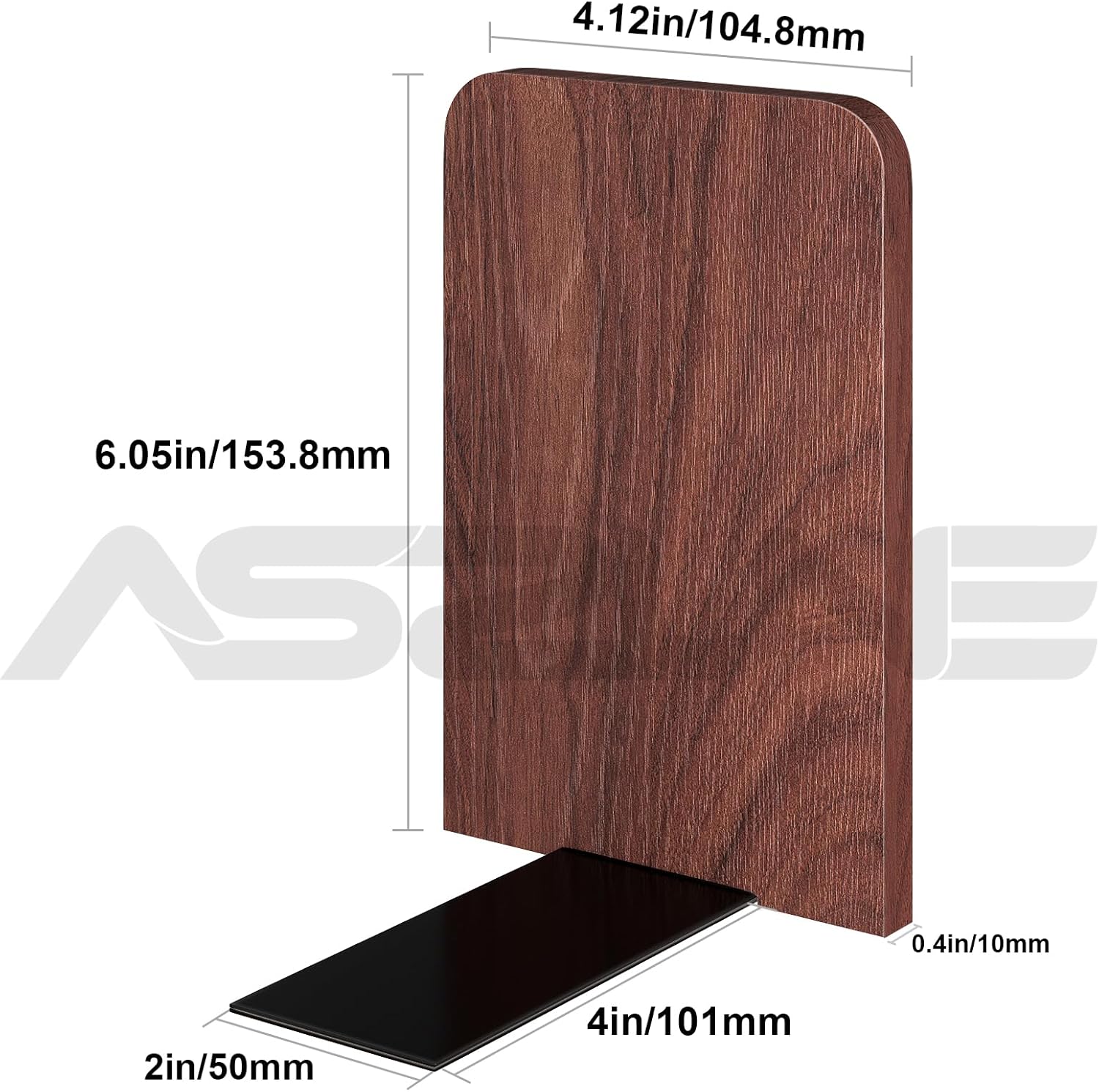 Book Ends 4Pairs Bulk Square Wooden Heavy Duty Bookends Sturdy Book Stoppers Book Holder Office Desk Decor Large Office Book Stand for Books, Decorative Book Shelf