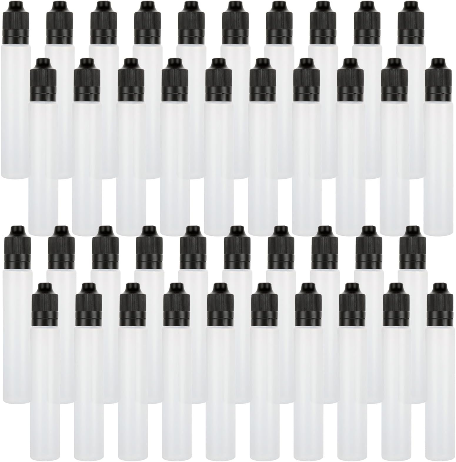 YAYODS 40PCS 30ml Plastic Dropper Bottles, Small Empty Plastic Dropper Dropping Bottles, Squeezable Eye Liquid Dropper with Black Cap, Refillable Bottles Containers