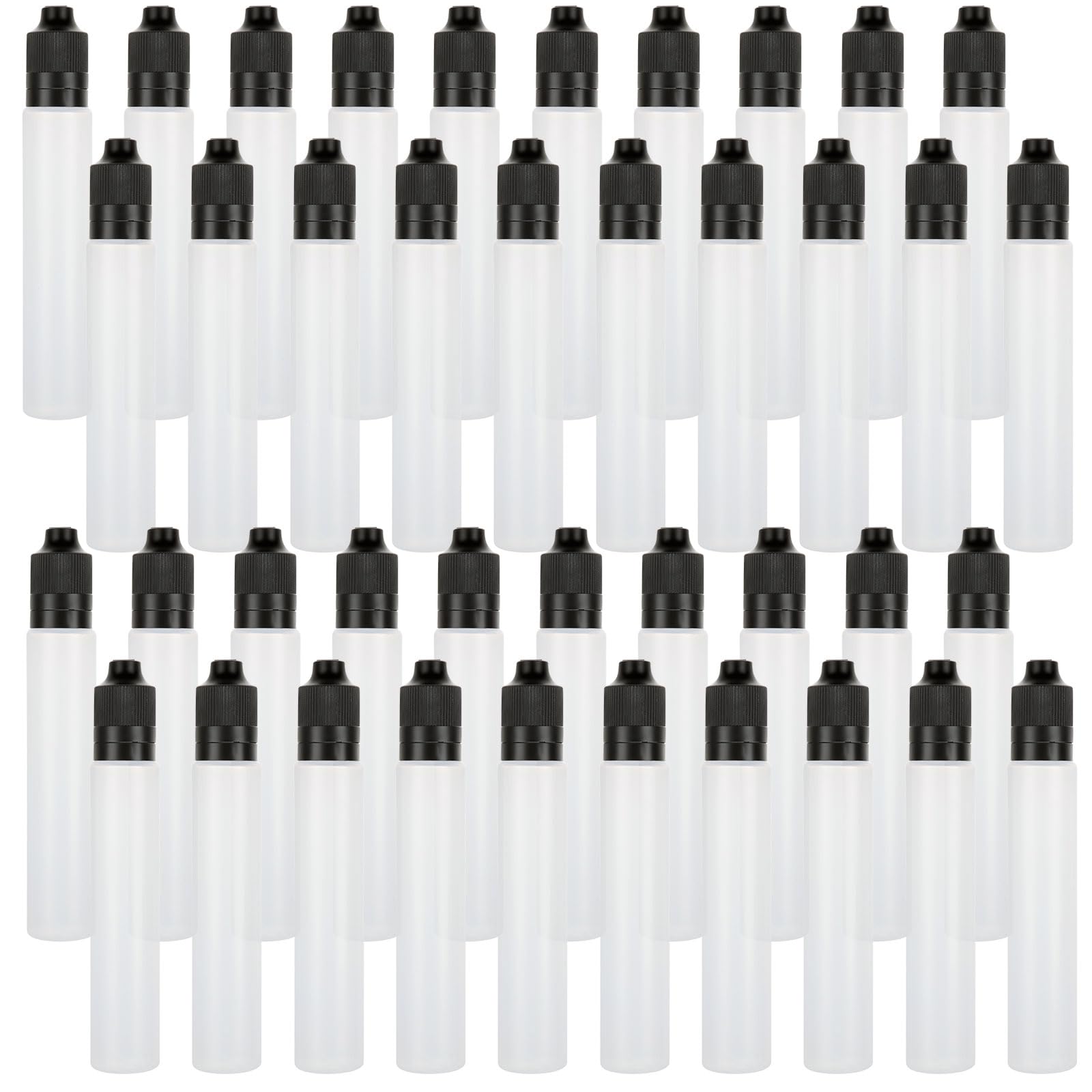YAYODS 40PCS 30ml Plastic Dropper Bottles, Small Empty Plastic Dropper Dropping Bottles, Squeezable Eye Liquid Dropper with Black Cap, Refillable Bottles Containers